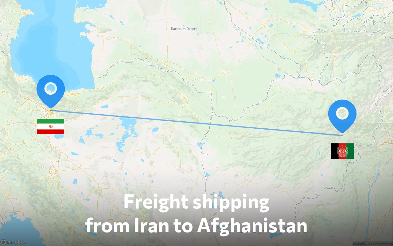 Shipping route from Iran to Afghanistan
