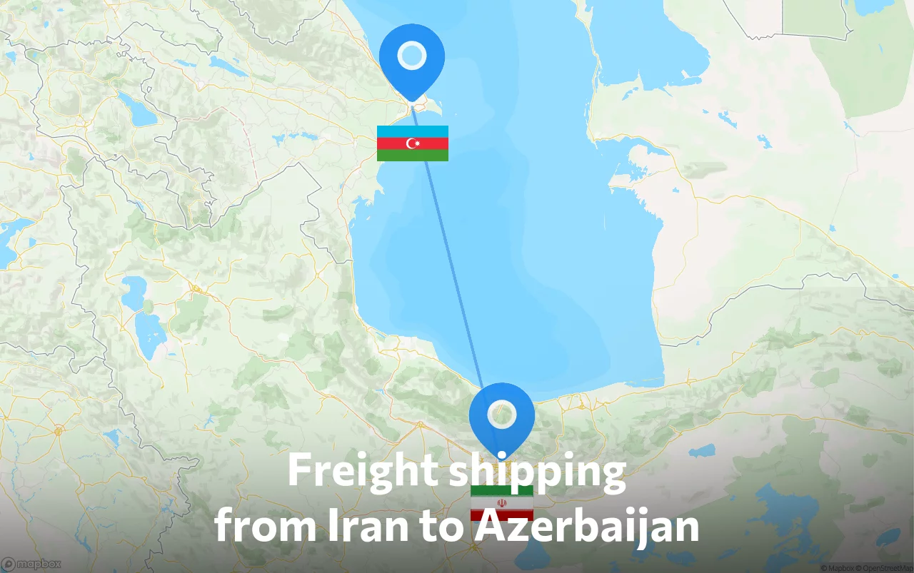 Shipping route from Iran to Azerbaijan