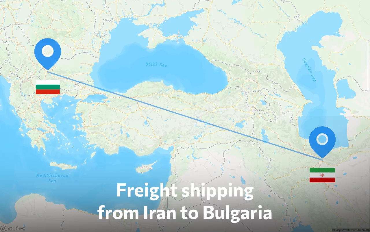 Shipping route from Iran to Bulgaria