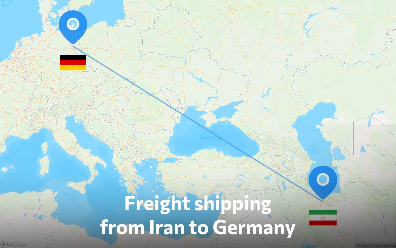 Shipping route from Iran to Germany
