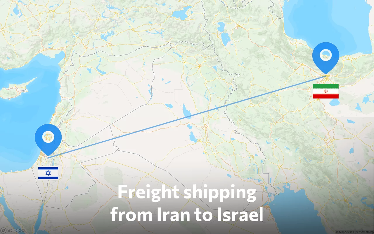Shipping route from Iran to Israel