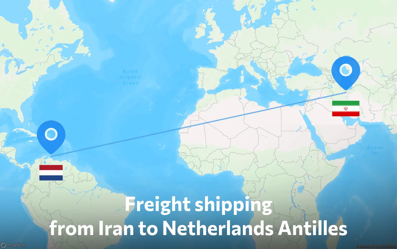 Shipping route from Iran to Netherlands Antilles