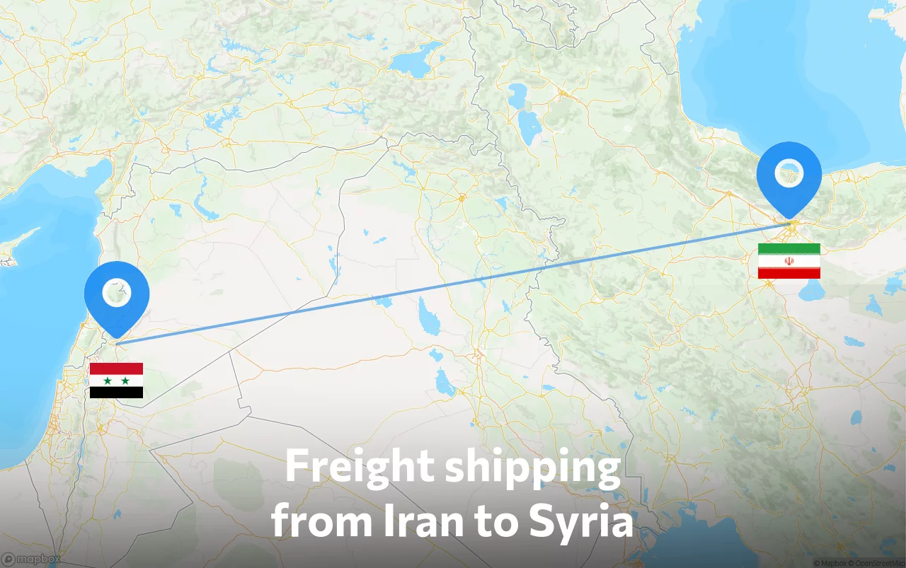 Shipping route from Iran to Syria