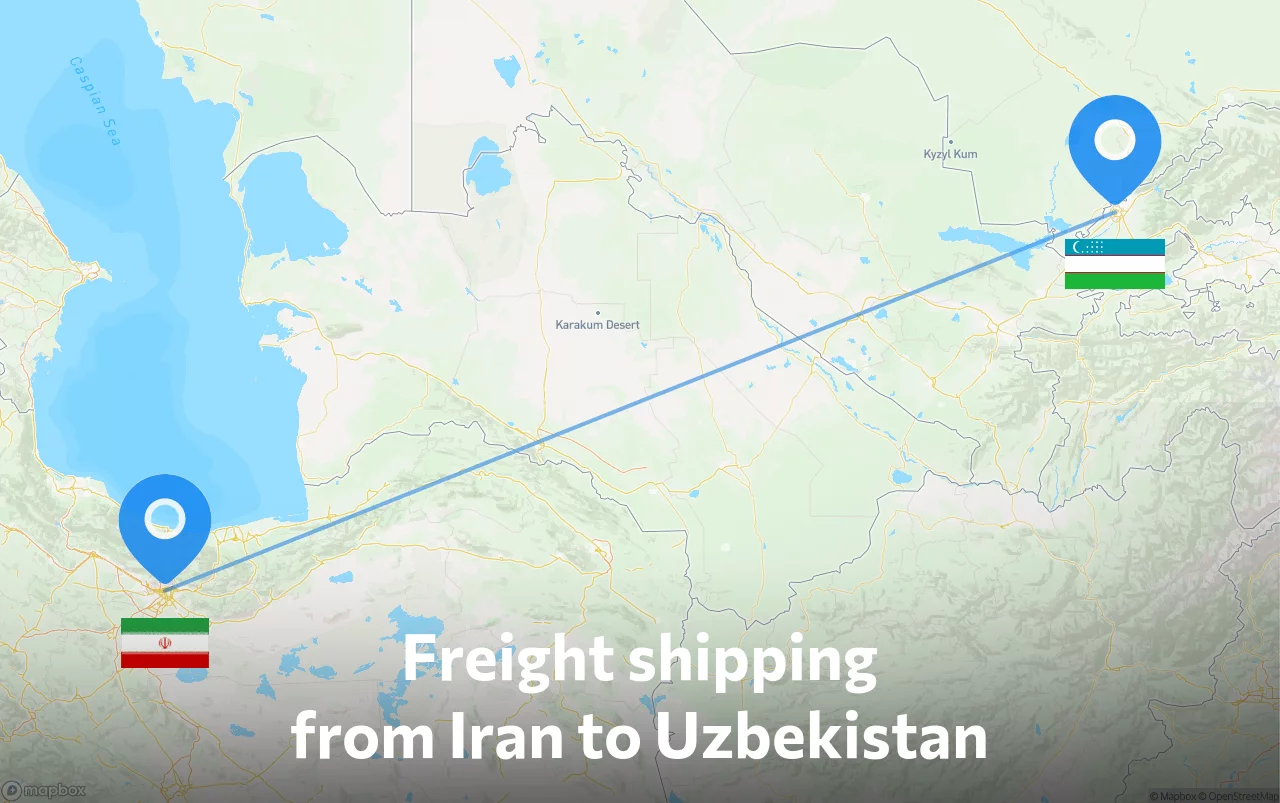 Shipping route from Iran to Uzbekistan