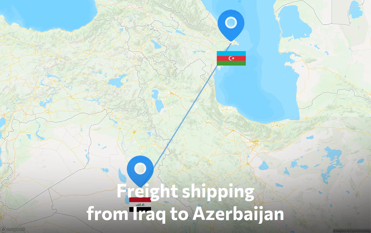 Shipping route from Iraq to Azerbaijan