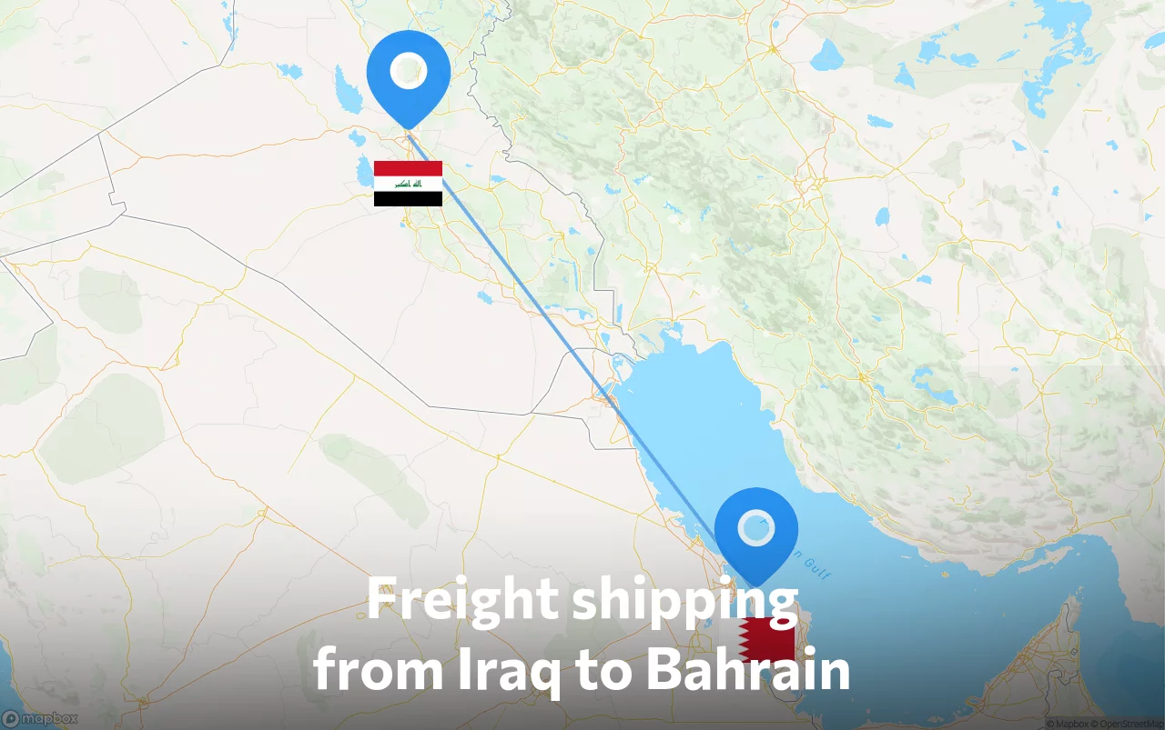 Shipping route from Iraq to Bahrain