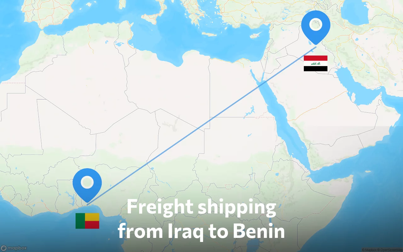 Shipping route from Iraq to Benin
