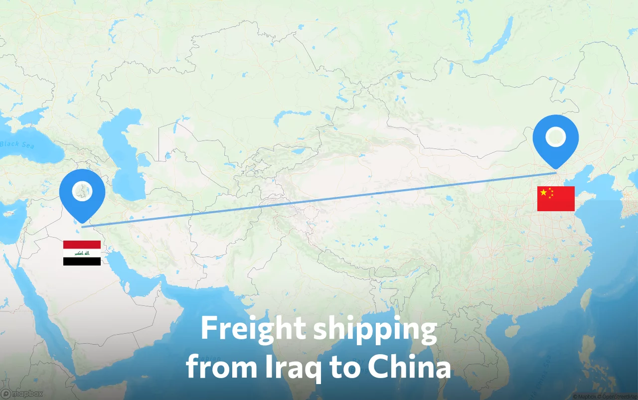Shipping route from Iraq to China
