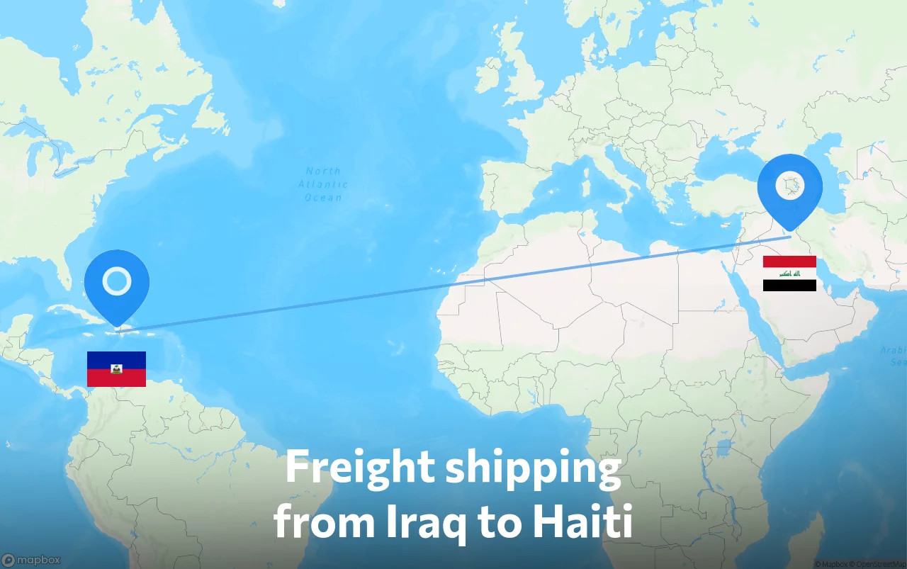 Shipping route from Iraq to Haiti