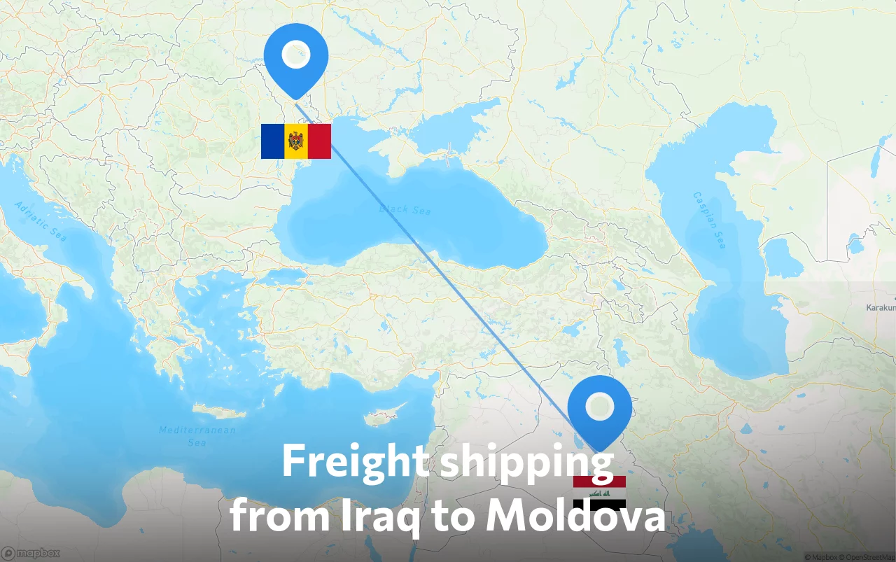 Shipping route from Iraq to Moldova