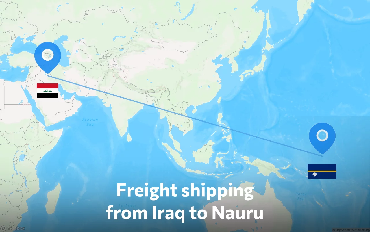 Shipping route from Iraq to Nauru