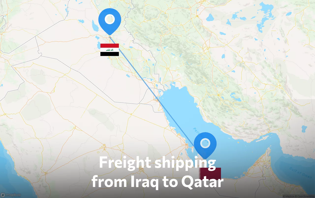 Shipping route from Iraq to Qatar