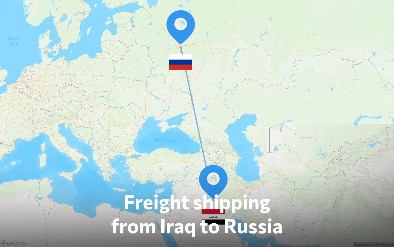 Shipping route from Iraq to Russia