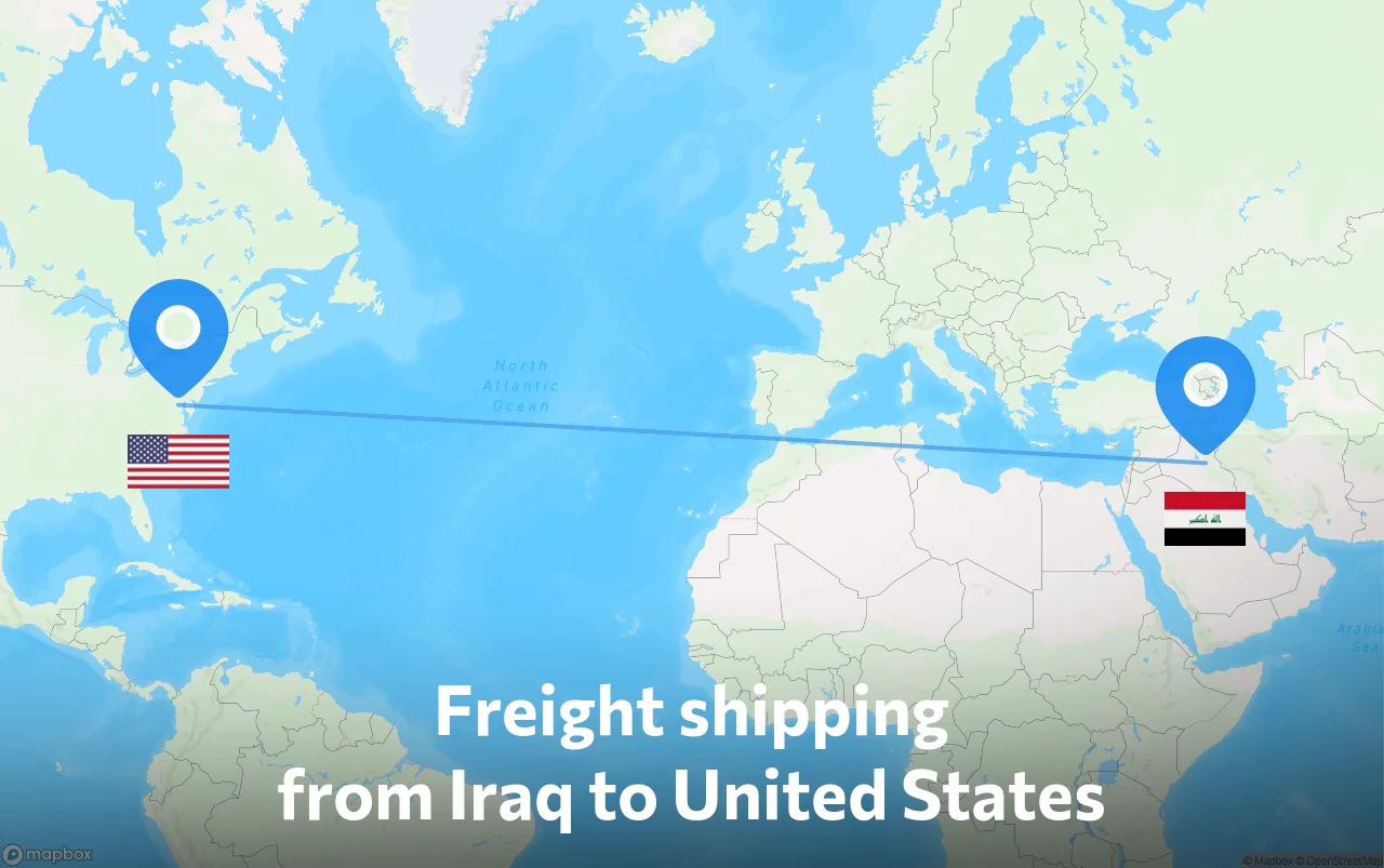 Shipping route from Iraq to United States
