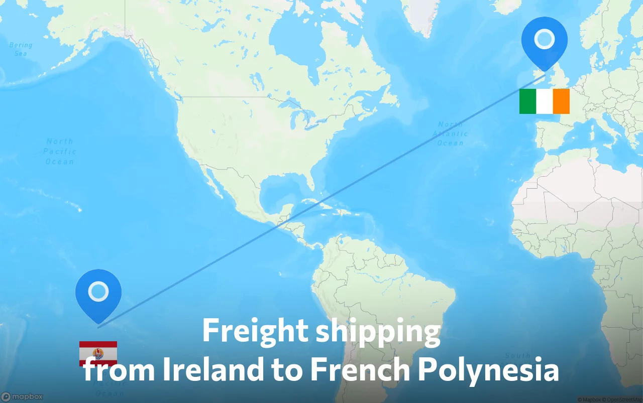 Shipping route from Ireland to French Polynesia
