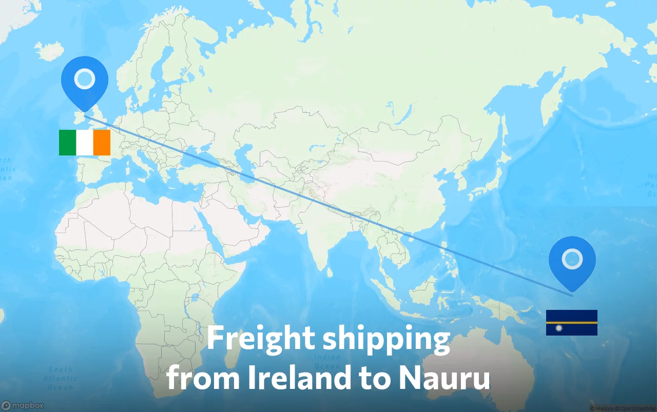 Shipping route from Ireland to Nauru