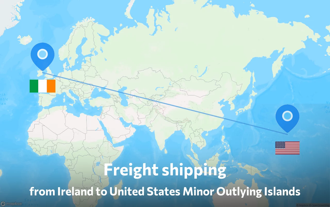 Shipping route from Ireland to United States Minor Outlying Islands