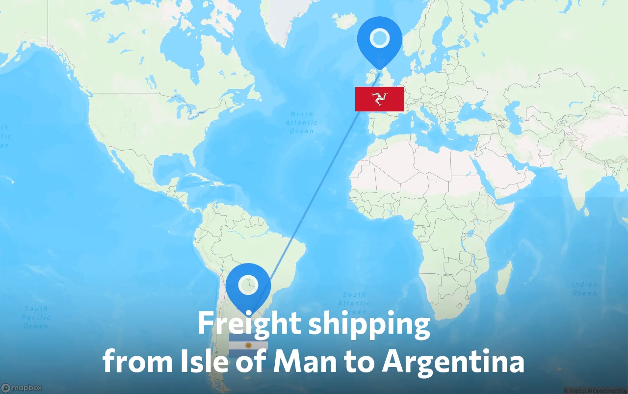 Shipping route from Isle of Man to Argentina