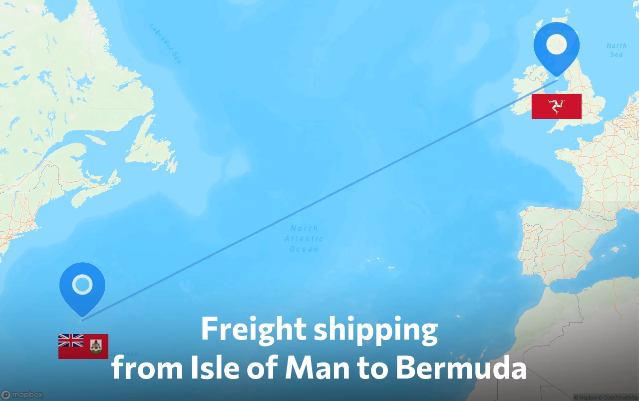 Shipping route from Isle of Man to Bermuda