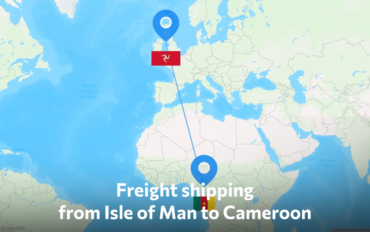 Shipping route from Isle of Man to Cameroon