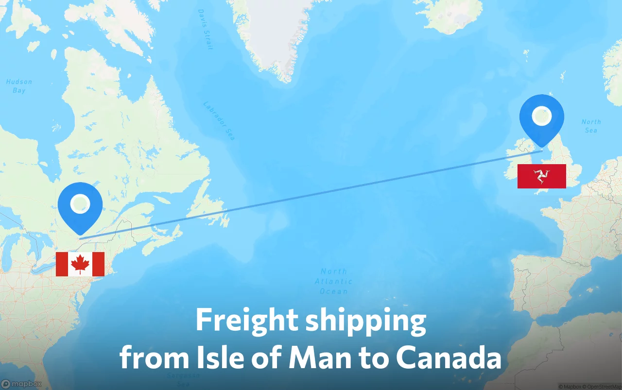Shipping route from Isle of Man to Canada