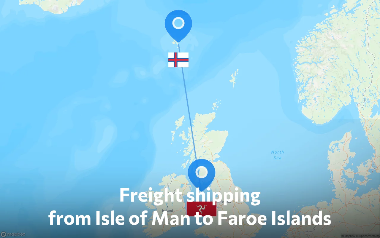 Shipping route from Isle of Man to Faroe Islands