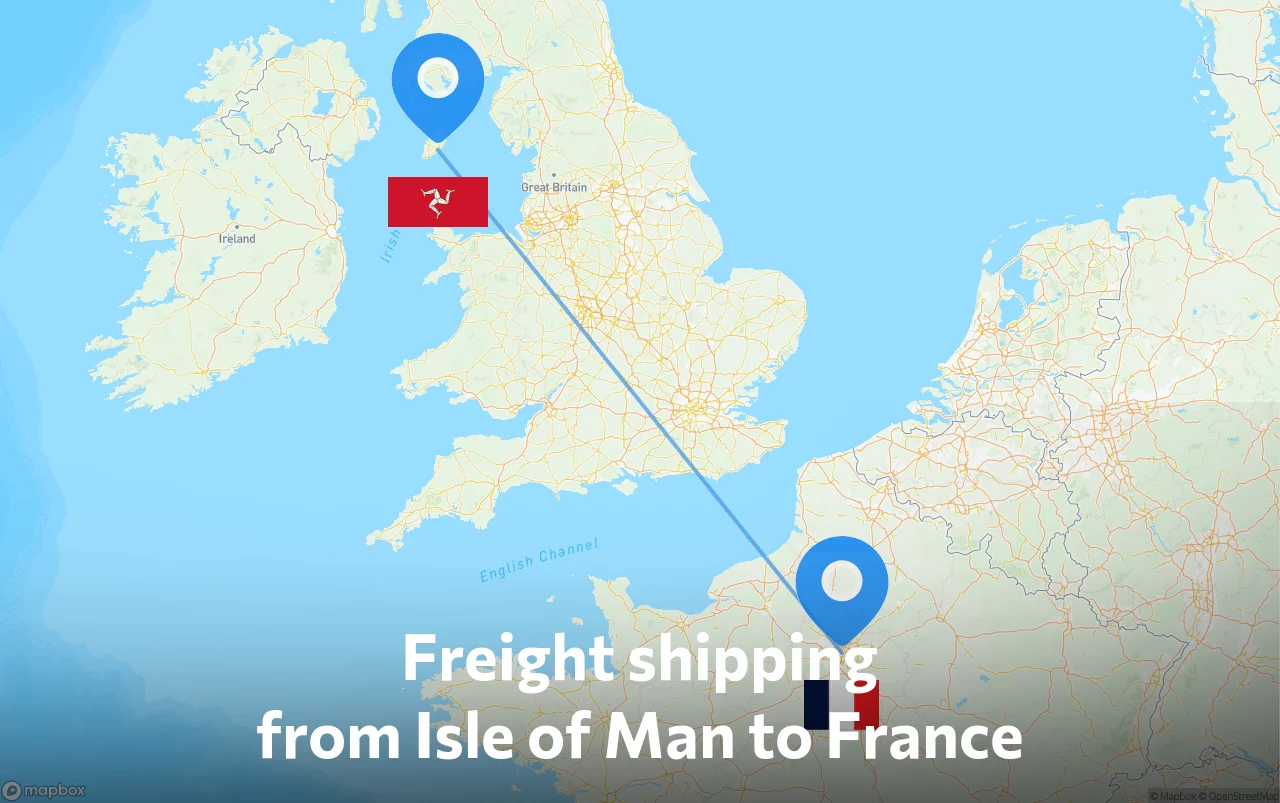 Shipping route from Isle of Man to France