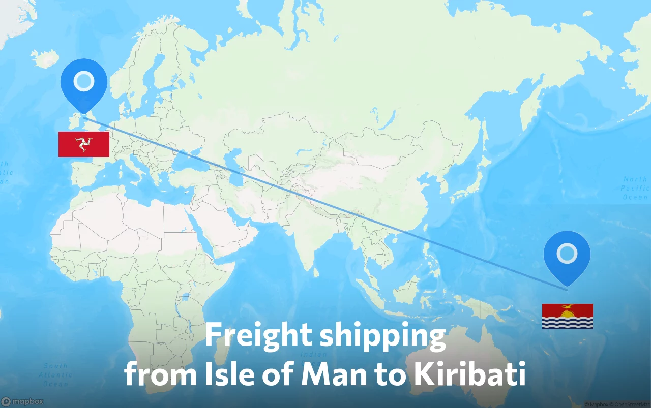 Shipping route from Isle of Man to Kiribati