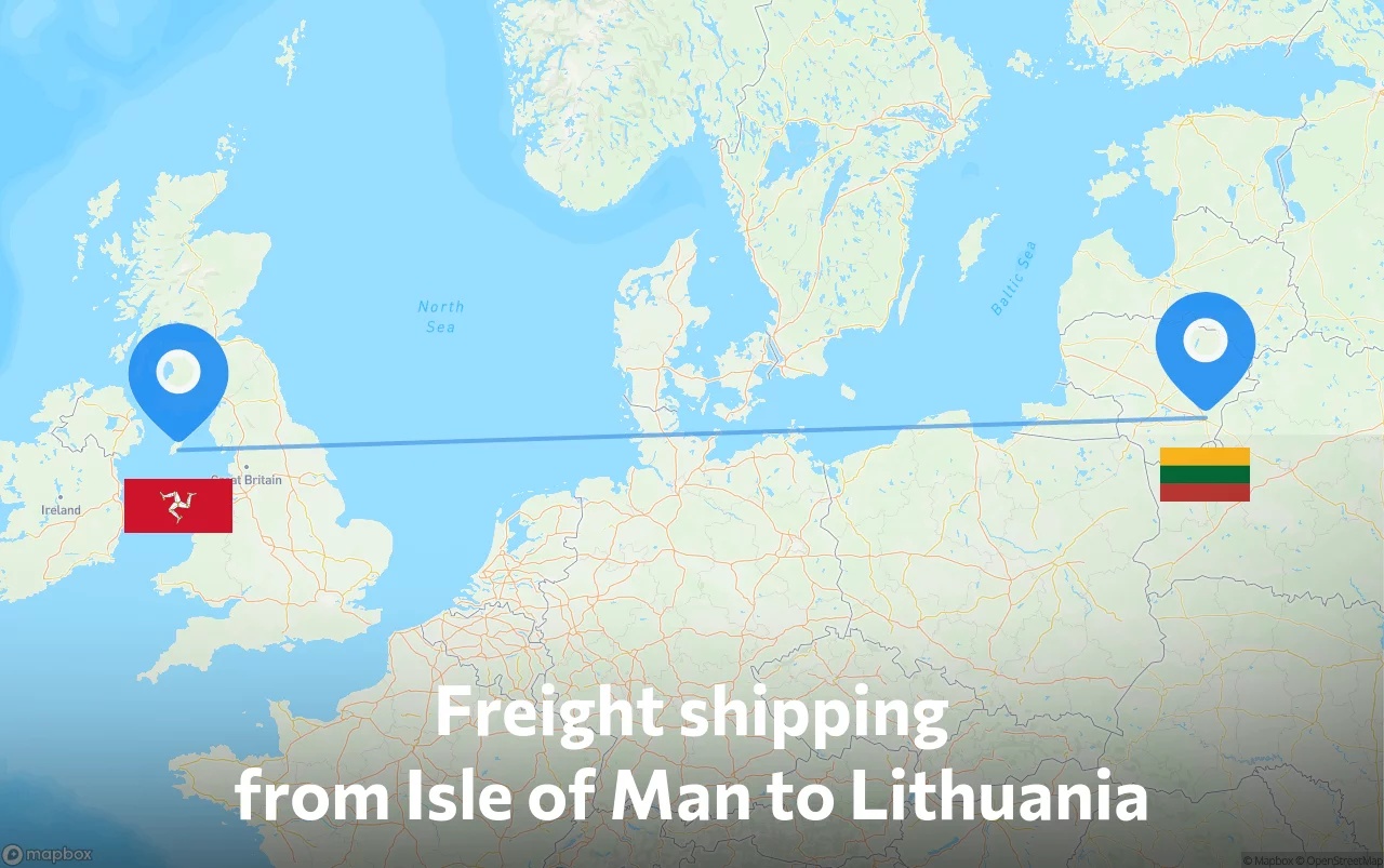 Shipping route from Isle of Man to Lithuania