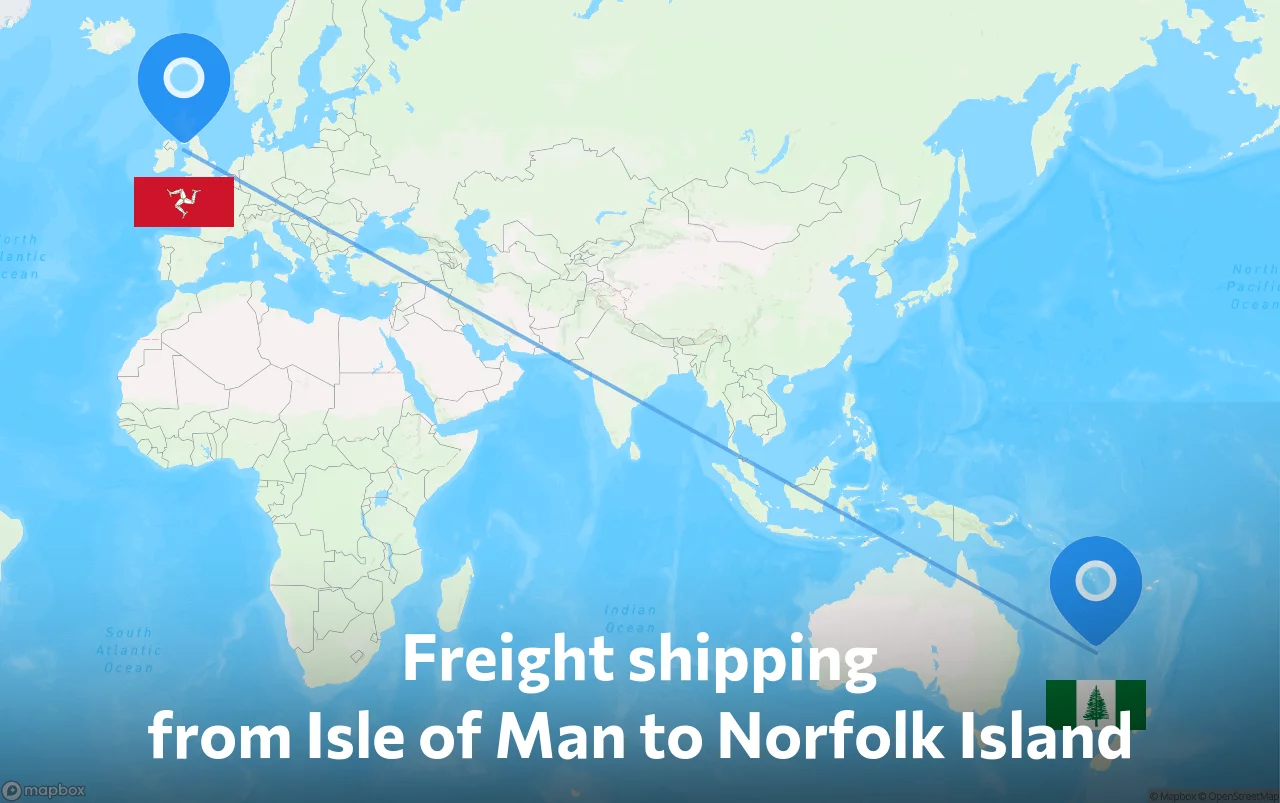 Shipping route from Isle of Man to Norfolk Island