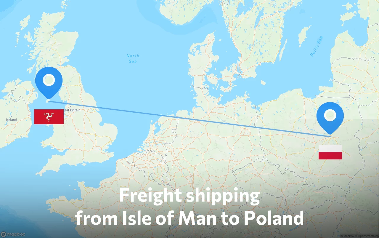 Shipping route from Isle of Man to Poland