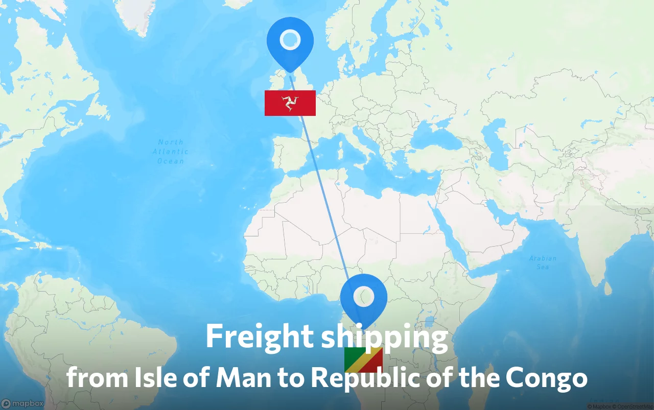 Shipping route from Isle of Man to Republic of the Congo