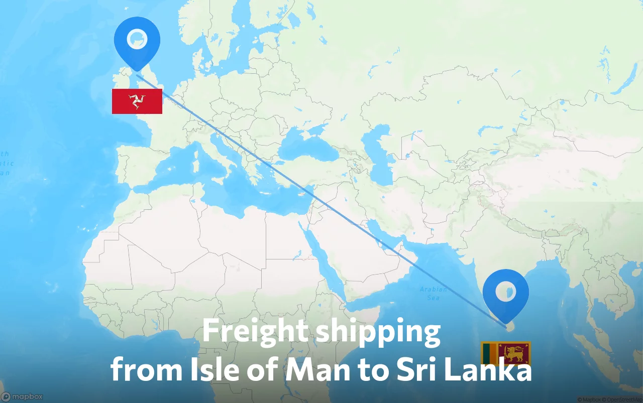 Shipping route from Isle of Man to Sri Lanka