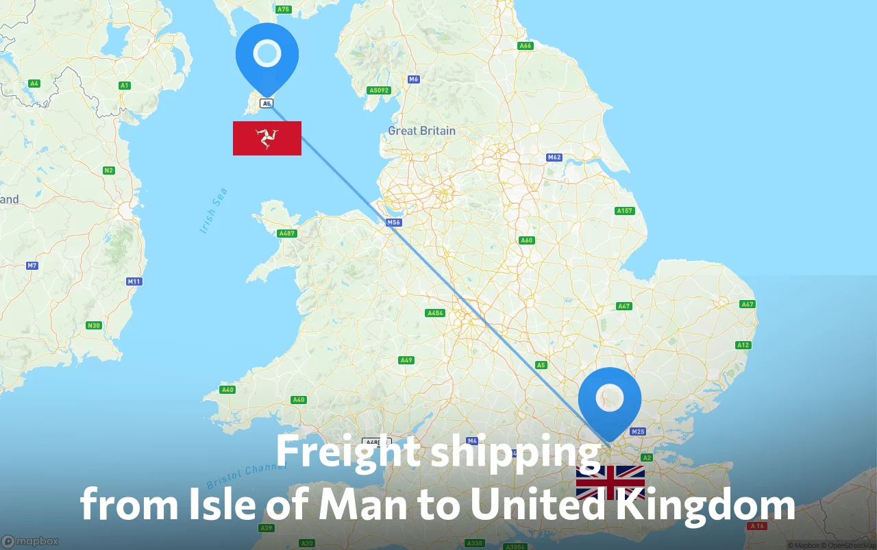 Shipping route from Isle of Man to United Kingdom