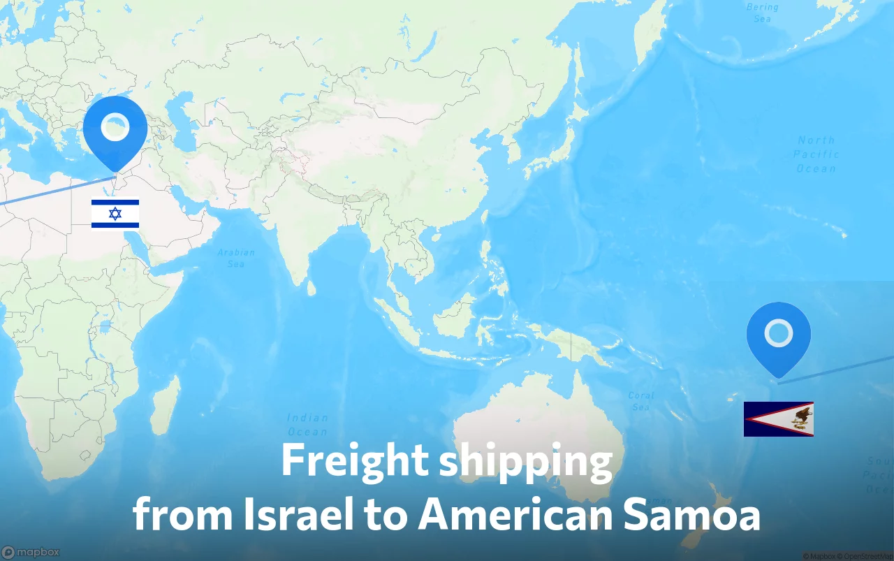 Shipping route from Israel to American Samoa