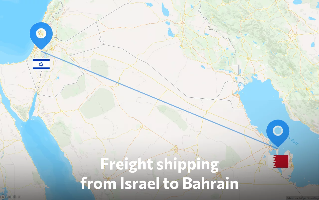 Shipping route from Israel to Bahrain