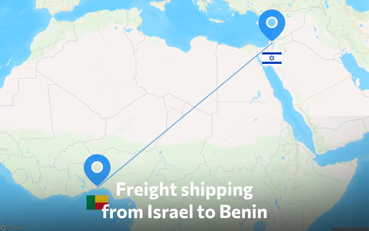 Shipping route from Israel to Benin