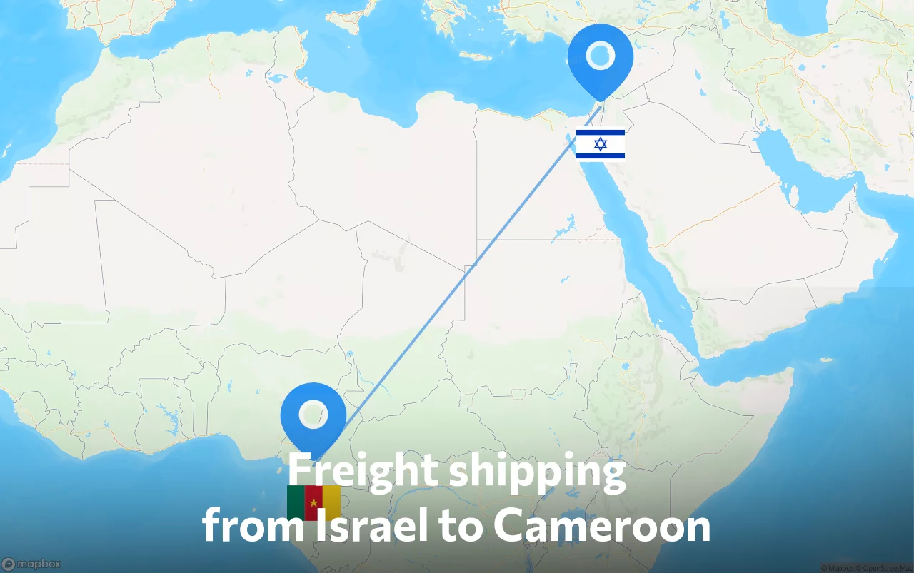 Shipping route from Israel to Cameroon