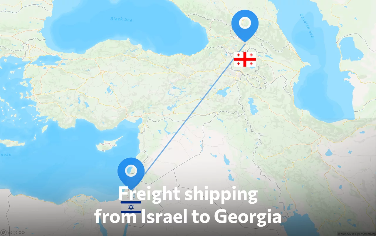 Shipping route from Israel to Georgia