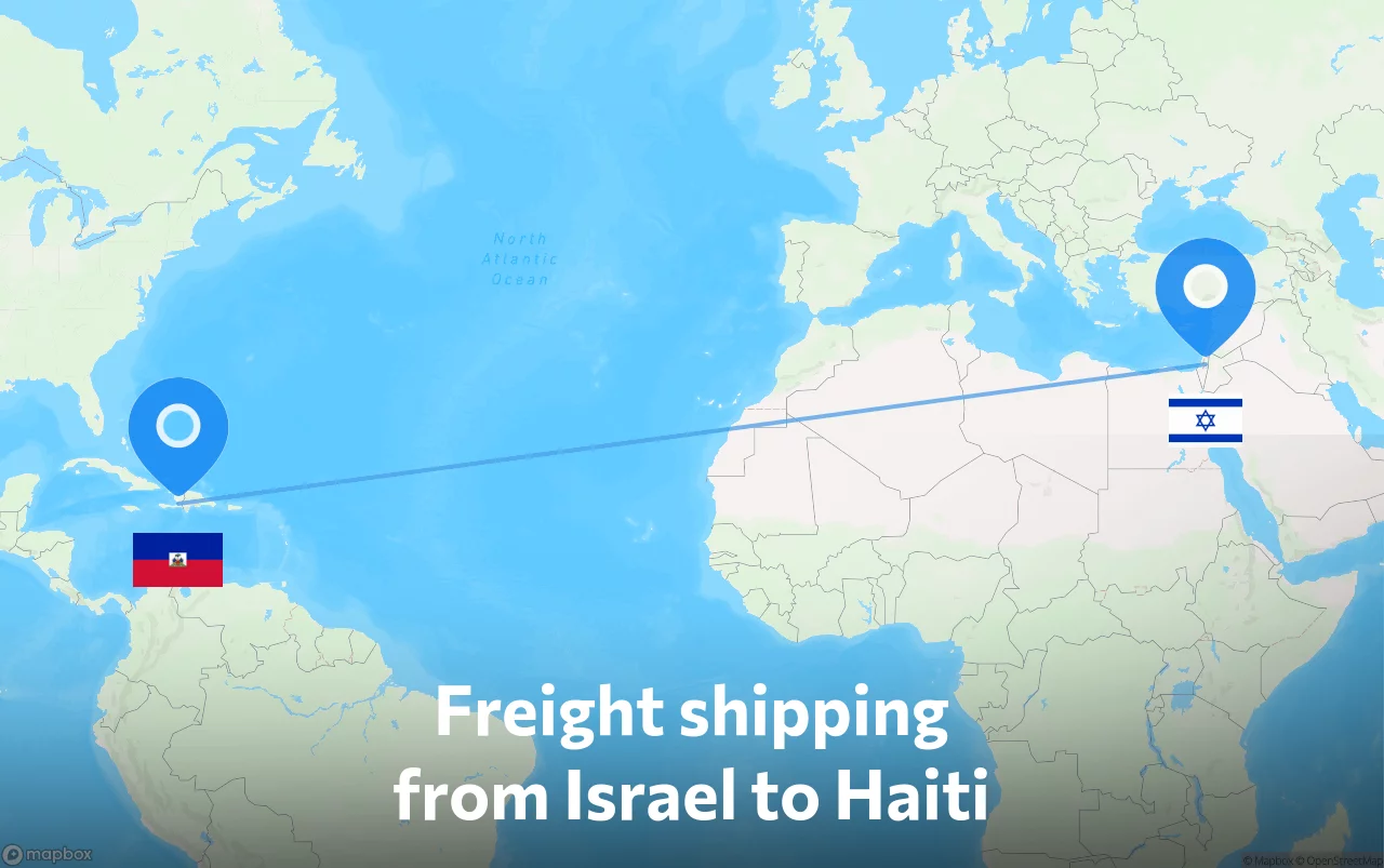Shipping route from Israel to Haiti