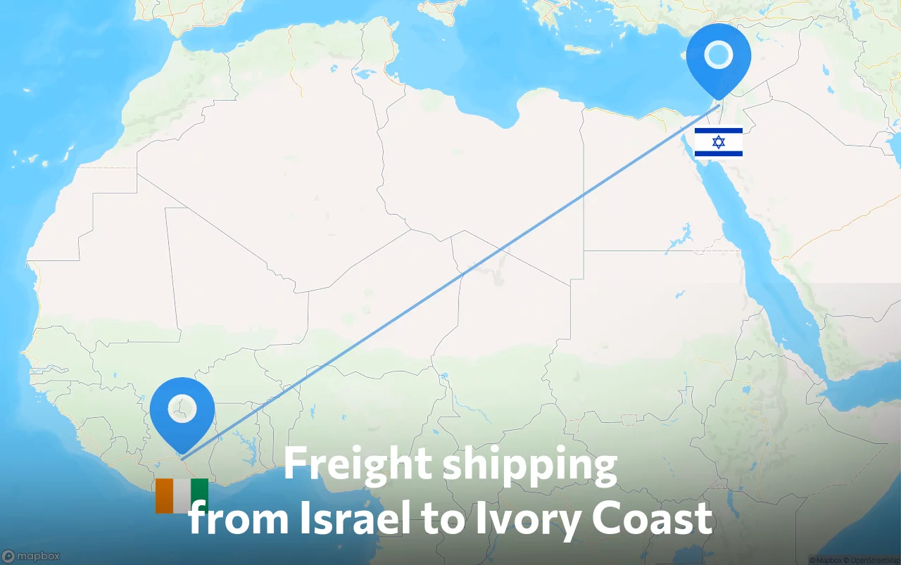 Shipping route from Israel to Ivory Coast