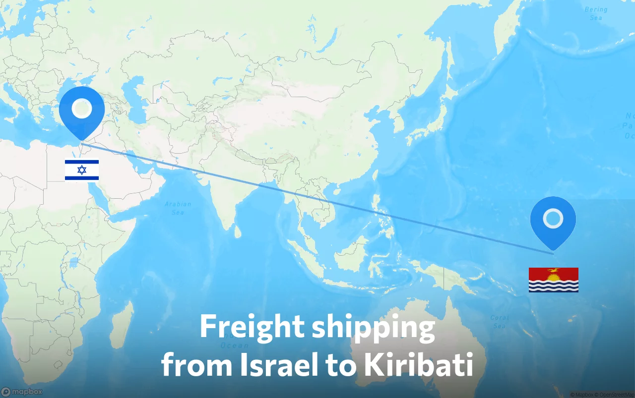 Shipping route from Israel to Kiribati