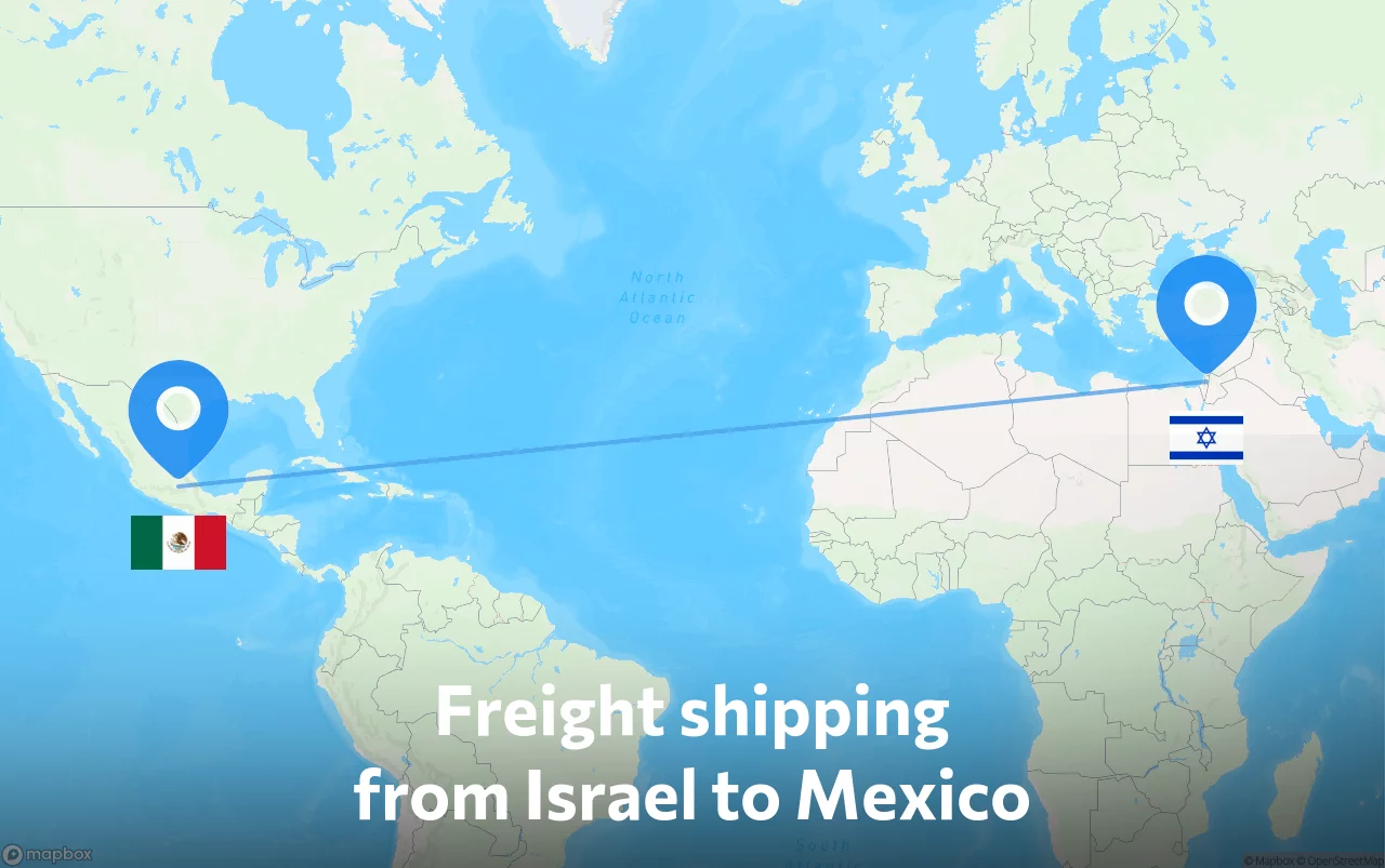 Shipping route from Israel to Mexico