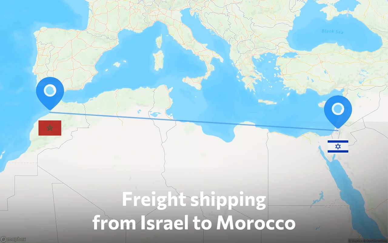 Shipping route from Israel to Morocco
