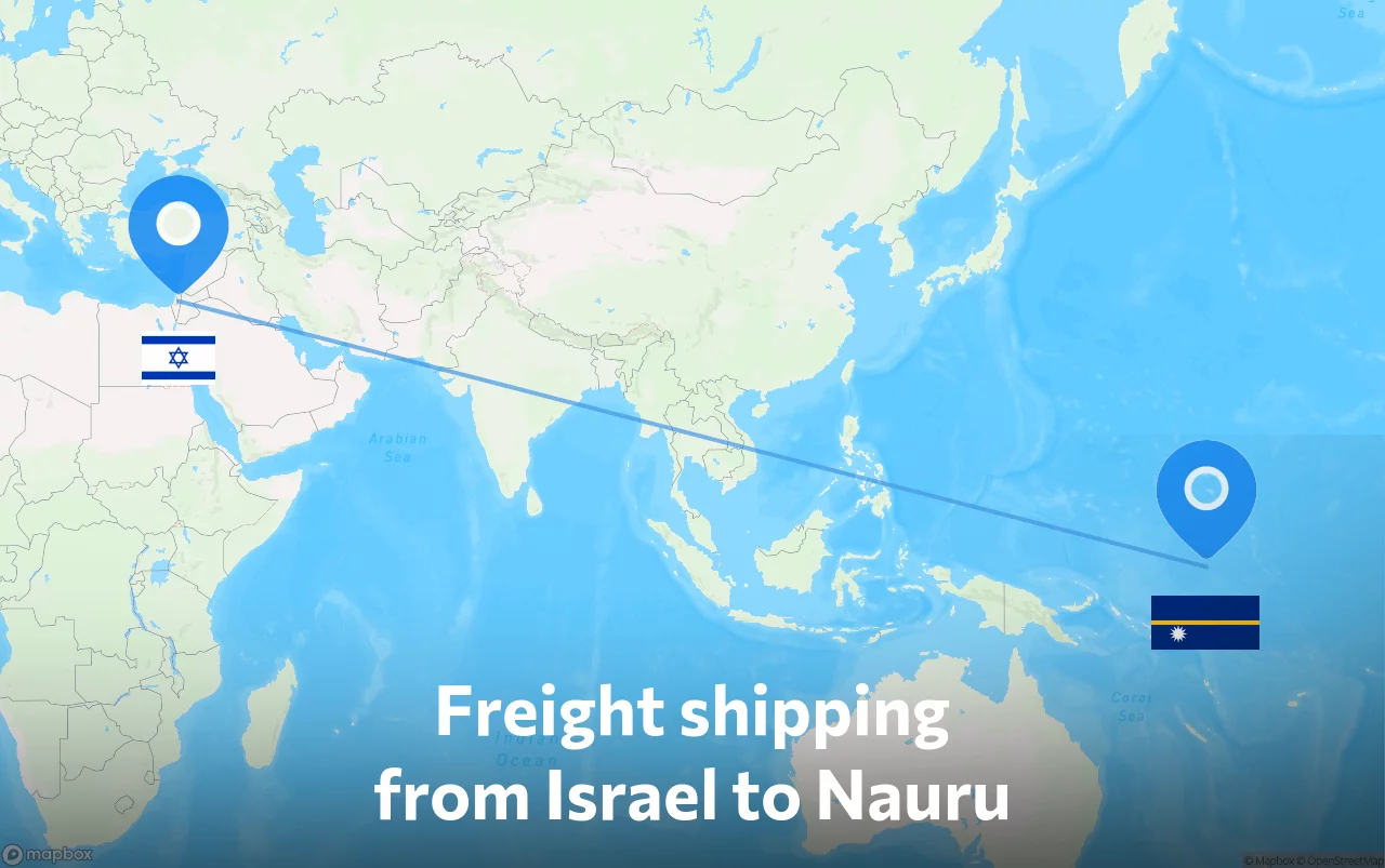 Shipping route from Israel to Nauru