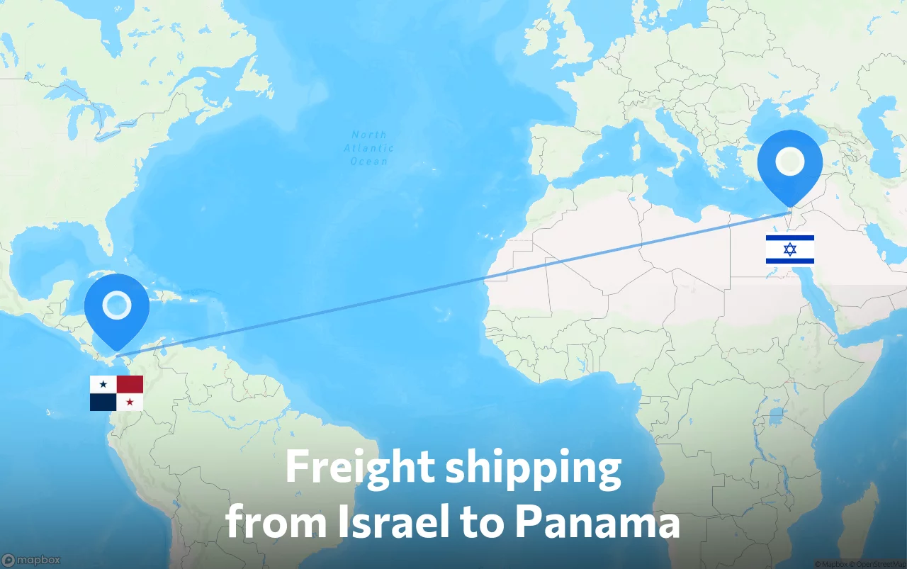 Shipping route from Israel to Panama