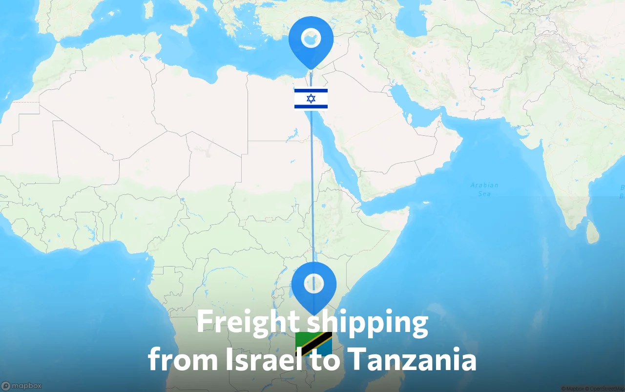 Shipping route from Israel to Tanzania