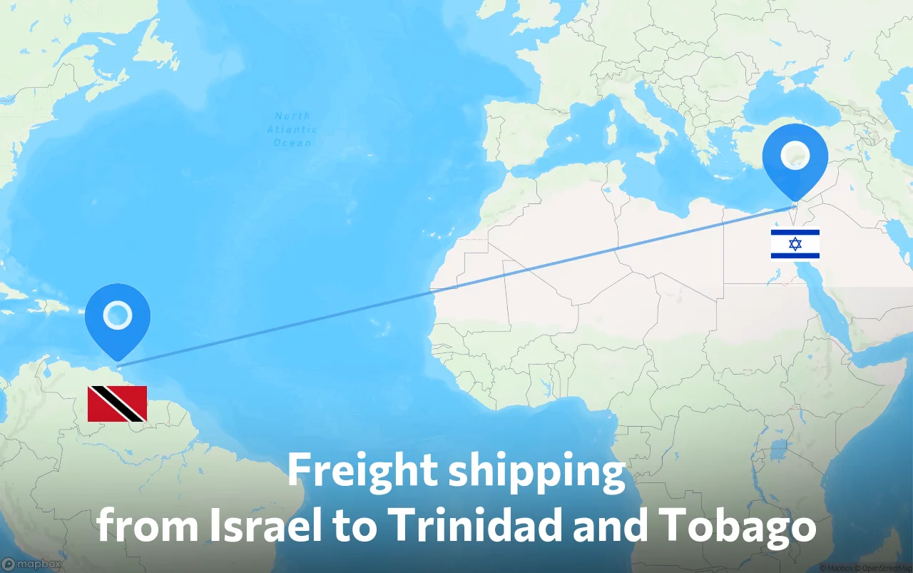 Shipping route from Israel to Trinidad and Tobago