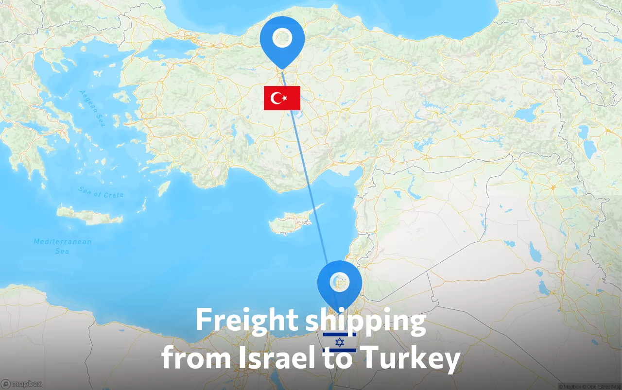 Shipping route from Israel to Turkey