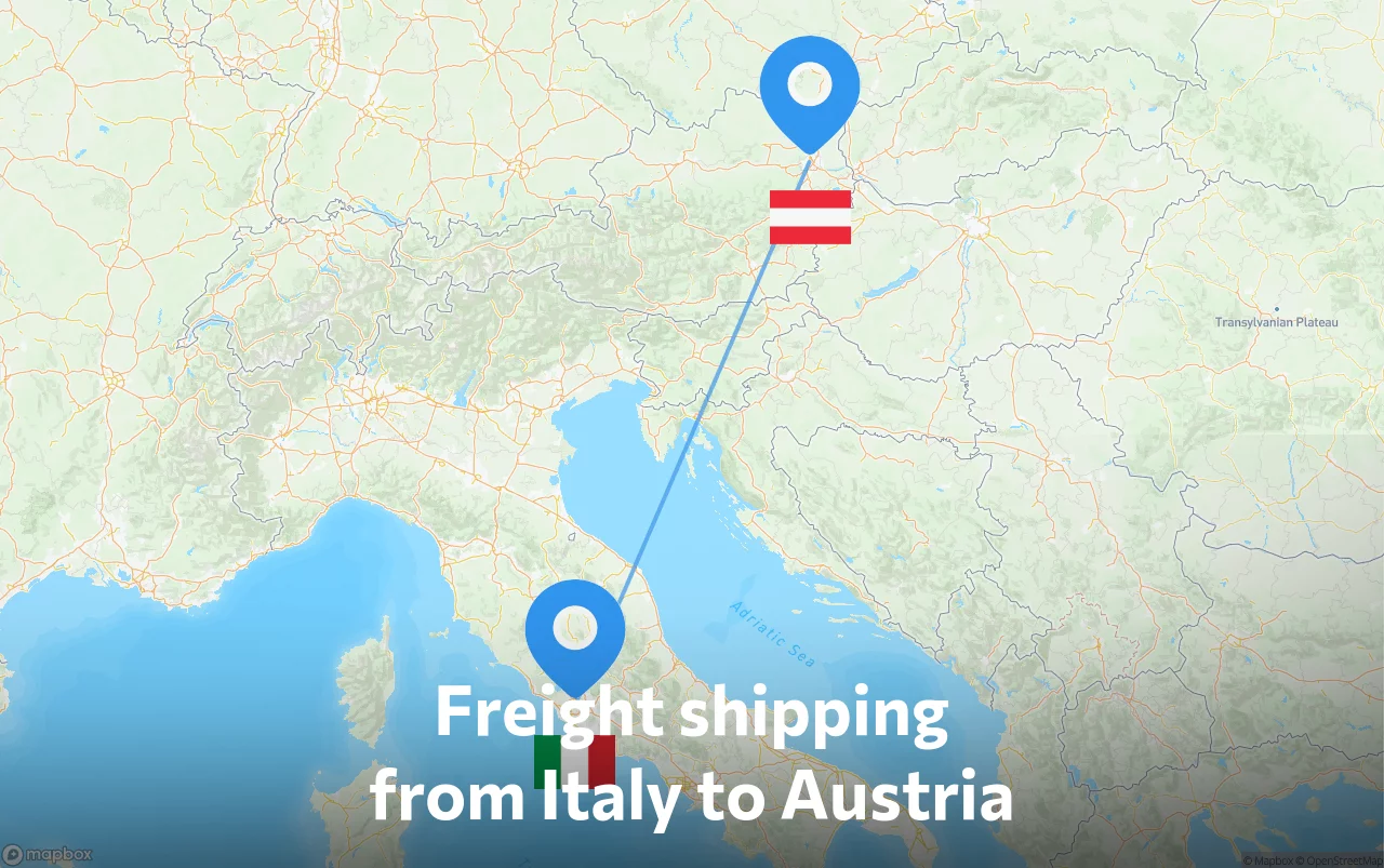 Shipping route from Italy to Austria